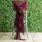 Burgundy Premium Curly Chiffon Chair Covers with Sashes for Weddings